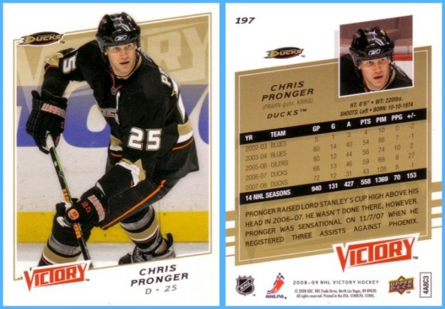 Chris Pronger Hockey Card Database Wiki Fandom