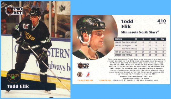 Todd Elik Hockey Card Database Wiki Fandom