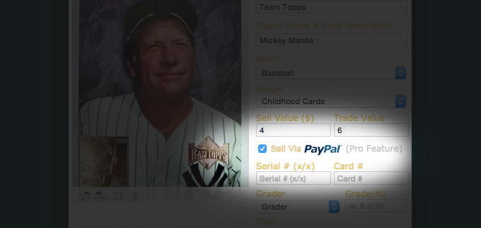 Sports Card Album to PayPal