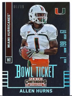 2015 Panini Contenders Draft Picks Bowl Ticket Allen Hurns