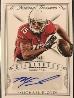 2015 Panini National Treasures Michael Floyd Signatures SIG-MF 23/25
