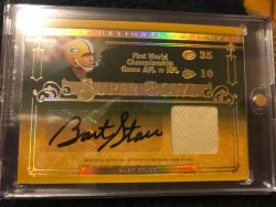 2007 Playoff National Treasures Super Bowl Prime Jersey Auto Bart Starr