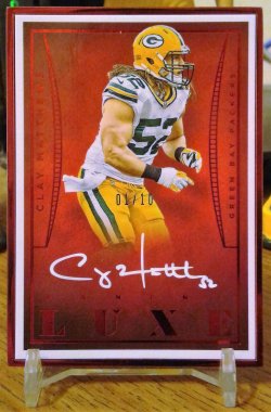 2015 Panini Luxe Red Frame Autograph Clay Matthews