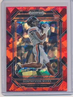    Dontayvion Wicks 2023 Panini Prizm Draft Picks Prizms Red Ice RC