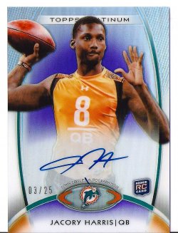 2012 Topps Platinum Rookie Autographs Purple Refractors Jacory Harris