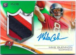 2013 Topps Platinum Mike Glennon Rookie Patch Autograph Green