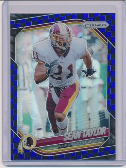    Sean Taylor 2025 Panini Prizm Prizms Black and Blue Checker
