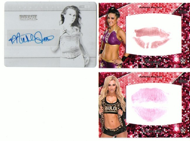 3 Nice 1/1's FS. Bayley Kiss, Carmella Kiss, Mickie James Auto