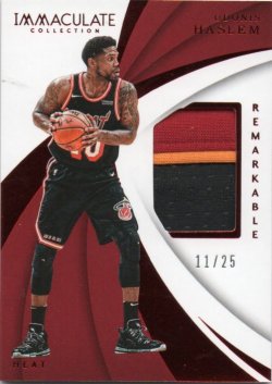 2017-18 Panini Immaculate Collection Haslem, Udonis - Remarkable Memorabilia Red