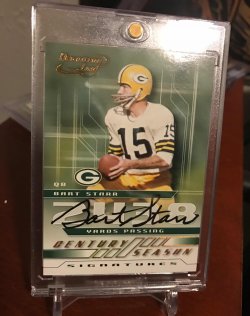 2001 Leaf Quantum Century Seasons Signatures Bart Starr