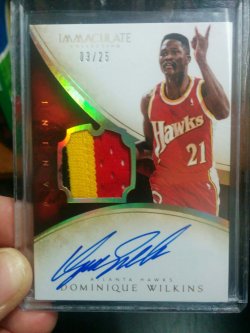 2014-15 Panini Immaculate Dominique Wilkins AU/3clr Patch #03/25