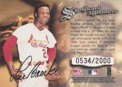 1997 Donruss Signature Significant Signatures Lou Brock