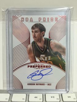 2014 Panini Preferred Gordon Hayward NBA Pride Red Signatures