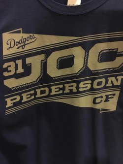 2017 MLB LOS ANGELES DODGER T-SHIRT XL #31 JOC PEDERSON DODGER ROY OF