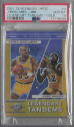 2021-22 Contenders Optic Legendary Tandems Gold Kareem Abdul-Jabbar / Magic Johnson #ed 6/10