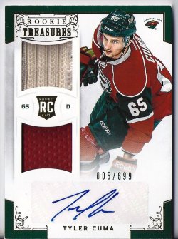 2012-13 Panini Rookie Anthology Rookie Treasures Dual Jersey Autograph Tyler Cuma