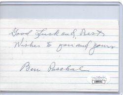 1927  PSA  Ben Paschal Autograph PSA