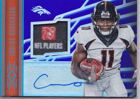 2017 Carlos Henderson Phoenix NFL Players Patch Auto RC 1/1 #RAJ-CH (A8584) - Picture 1 of 1