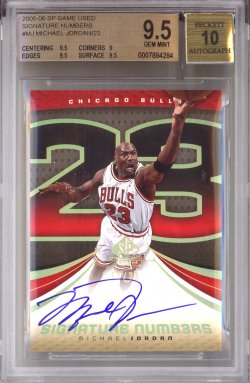 2005-06 Upper Deck SP Game Used Signature Numbers #MJ Michael Jorda