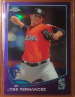 2013 Topps Chrome Purple Refractor Error Card Jose Fernandez