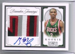 2009 Panini National Treasures Brandon Jennings RC Patch Auto