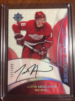 2008 Upper Deck Ultimate Collection Ultimate Rookies Autographed #74 Justin Abdelkader