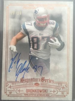 2014 Topps Museum Collection Rob Gronkowski Signature Series Copper On-card Auto 20/50