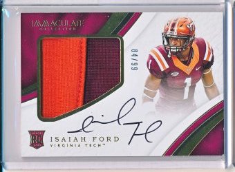    Isaiah Ford 2017 Panini Immaculate Collection Collegiate Jersey Autograph /99
