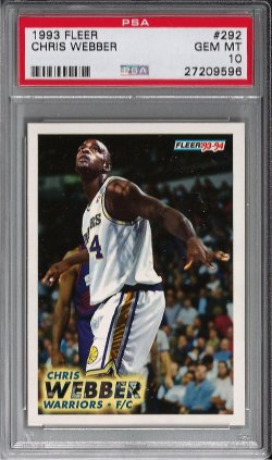 1993-94 Fleer Chris Webber RC PSA 10 Gem Mint