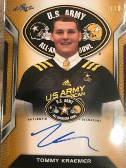 2016 Leaf US Army AA Bowl Tommy Kraemer ATA-TK1 9/10