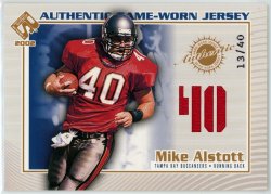 2002  Private Stock Game Worn Jerseys Numbers Mike Alstott