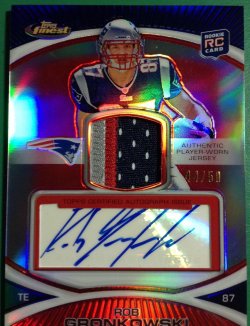 2010 Topps Finest Rob Gronkowski   Patch/auto red refractor