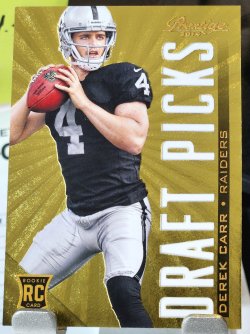 2014 Panini Black Friday Derek Carr Prestige Draft Picks Gold