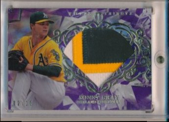    Sonny Gray 2015 Topps Tribute Diamond Cuts Jerseys Purple Patch /10