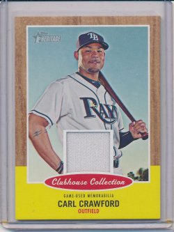    Carl Crawford 2011 Topps Heritage Clubhouse Collection Relics