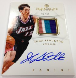 2012-13 Panini Immaculate John Stockton Patch Auto