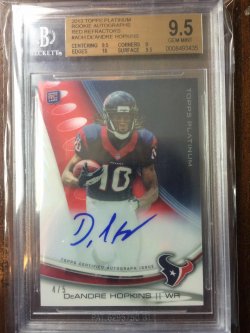 2013 Topps Platinum DeAndre Hopkins Red Refractor Auto /5 BGS 9.5/10