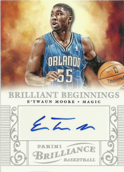 2012-13 Panini Brilliance ETwaun Moore Brilliant Beginnings RC Auto