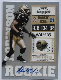 2010 Playoff Contenders Patrick Robinson Rookie Ticket Autograph