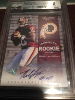 2012 Panini Prestige Robert Griffin III Rookie Autograph 2012 Prestige /299