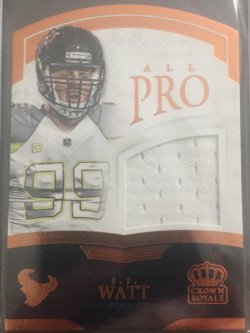 2015 Panini Crown Royale J.J. Watt All Pro Bronze Relic 29/49