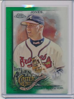    Chipper Jones 2022 Allen and Ginter Chrome Green Refractor /99