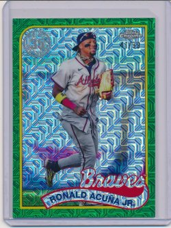    Ronald Acuna 2024 Topps Update 1989 Topps Silver Pack Chrome Green Refractor /99