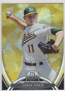    2013 Bowman Platinum Jarrod Parker Gold Parallel #44 A’s Athletics *0005
