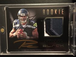 2012 Panini Panini Black #R25 Russell Wilson JSY AU RC