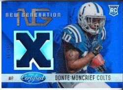 2014 Leaf Certified Next Generation Mirror Blue Jersey Donte Moncrief