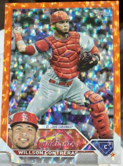 2023 Topps Series 2 Baseball Willson Contreras Orange Foil Board Refractor