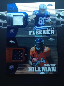 2012 Topps Chrome Coby fleener/Ronnie hillman rookie Jersey