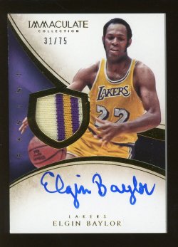 2013-14 Panini Immaculate Elgin Baylor AU/3clr Patch #31/75
