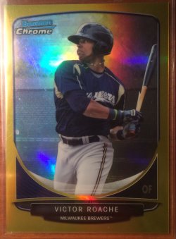 2013 Bowman Chrome Gold Refractor Victor Roache